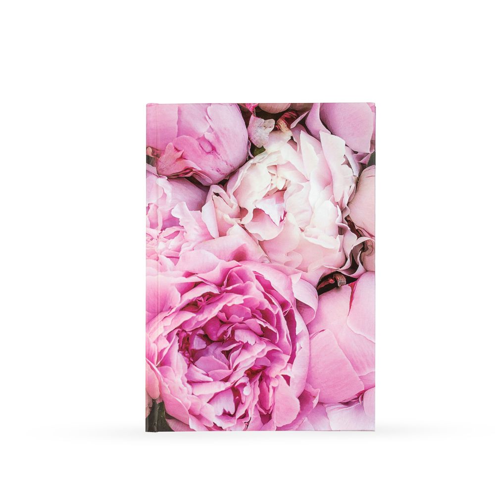 Užrašinė su rožinių gėlių printu
